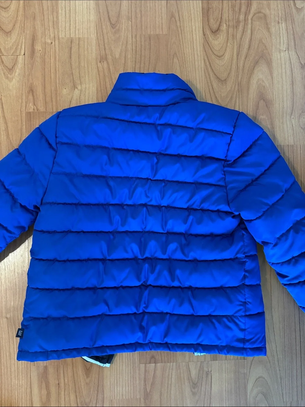 GAP Royal Blue Quilted Puffer Jacket with Striped Lining